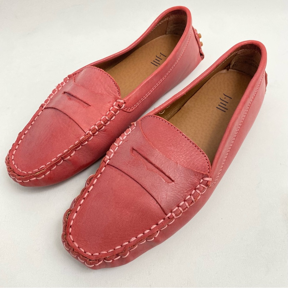 J Jill Womens Driving Loafers Women’s 6 Flat Casual Moccasin Dark Rose Leather